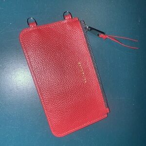 Bandolier Minimal Pouch Flat Zip Pouch in Maroon/Crimson and Silver